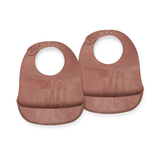 Nuuroo Tex Silicone Short Bib 2-pack Solid - Red Mix - Laadlee