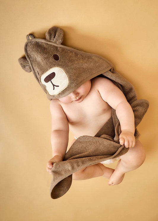 Nuuroo Aki Hooded Baby Towel - Cobblestone - Laadlee