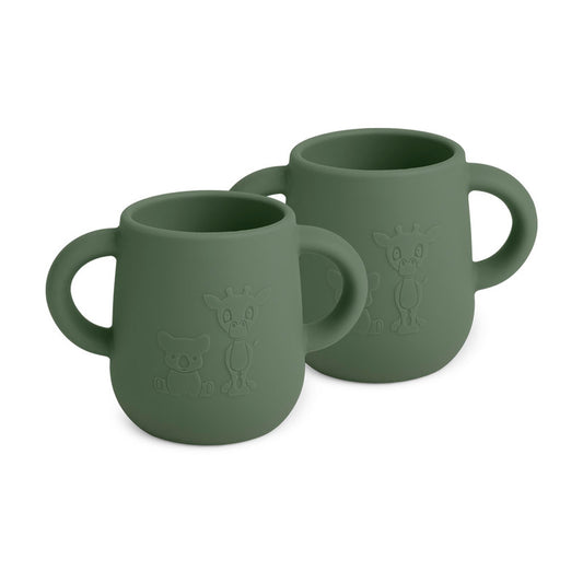 Nuuroo Abiola Silicone Cup with Handle - Dusty Green - Laadlee