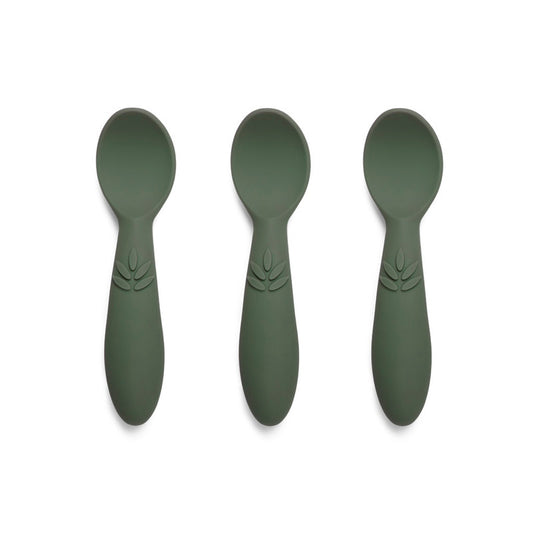 Nuuroo Ella Silicone Spoon 3-pack - Dusty Green - Laadlee