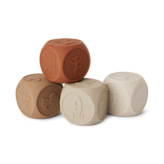 Nuuroo Sana Silicone Dice 4-pack - Brown Color Mix - Laadlee