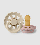 Frigg Fairytale Latex Baby Pacifier 6M-18M, 2Pack, Cream/Blush - Size 2 - Laadlee