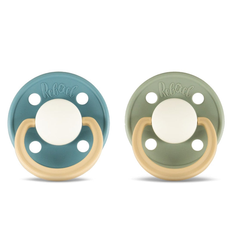 Rebael Fashion Round Pacifier Size 2 - Pack of 2 - Rainy Pearly Lion / Cloudy Pearly Lion - Laadlee