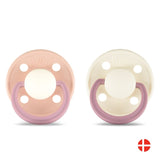 Rebael Fashion Round Pacifier Size 1 - Pack of 2 - Tornado Pearly Rhino / Frosty Pearly Rhino - Laadlee