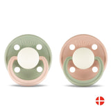 Rebael Fashion Round Pacifier Size 2 - Pack of 2 - Cloudy Pearly Poodle / Tornado Pearly Dolphin - Laadlee