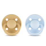 Rebael Mono Round Pacifier Size 2 - Pack of 2 - Almond / Tiny Sky - Laadlee