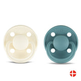 Rebael Mono Round Pacifier Size 1 - Pack of 2 - Champagne / Powder - Laadlee