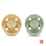 Rebael Mono Round Pacifier Size 1 - Pack of 2 - Laurel / Almond - Laadlee