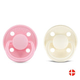 Rebael Mono Round Pacifier Size 1 - Pack of 2 - Sweet Pink / Champagne - Laadlee