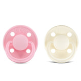 Rebael Mono Round Pacifier Size 1 - Pack of 2 - Sweet Pink / Champagne - Laadlee