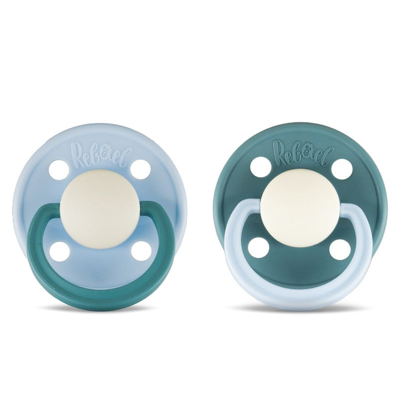 Rebael Fashion Round Pacifier Size 2 - Pack of 2 - Cold Pearly Snake / Rainy Pearly Elephant - Laadlee