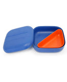 Ekobo - Go Square Bento Lunch Box - Royal Blue + White & Persimmon Compartments - Laadlee