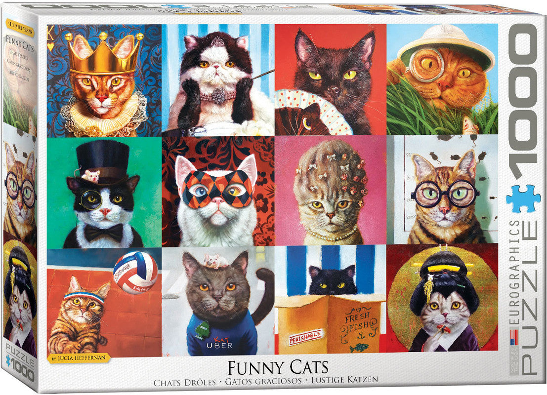 EuroGraphics Cat Portraits By Lucia Heffernan - 1000 Pcs Puzzle - Laadlee
