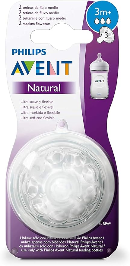 Philips Avent Natural 2.0 Teats 3 M (Pack of 2) - Laadlee