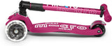 Micro Maxi Deluxe Foldable LED Scooter - Berry Red - Laadlee