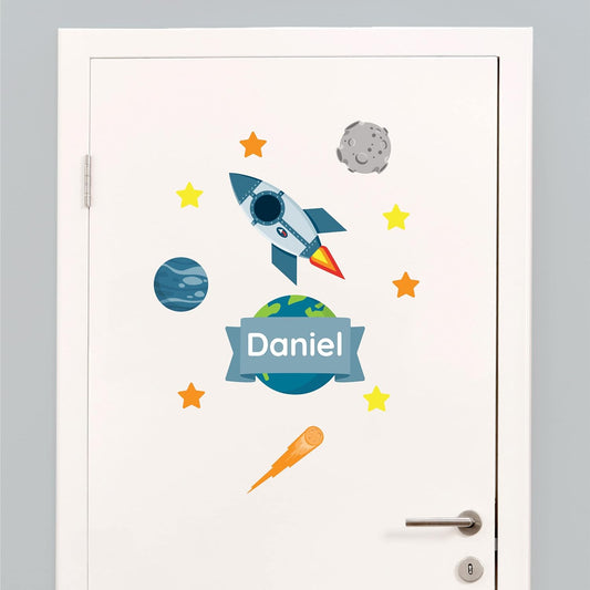 My Nametags Door Stickers - Rocket - Laadlee