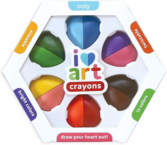 OOLY I Heart Art Erasable Crayons - Set of 6 - Laadlee