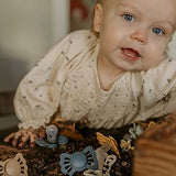 Frigg Lucky Symmetrical Silicone Baby Pacifier 0-6M, Great Gray - Size 1 - Laadlee