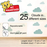My Nametags Wall Stickers - Green Clouds - Laadlee