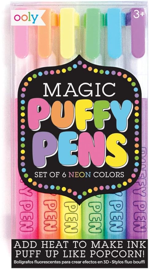 OOLY Magic Neon Puffy Pens - Set of 6 - Laadlee