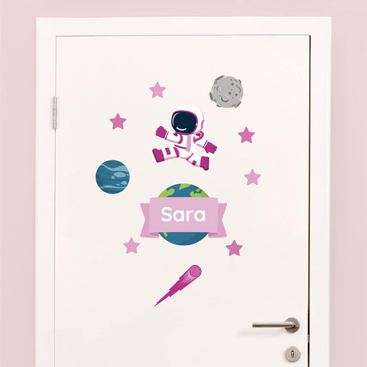 My Nametags Door Stickers - Space Girl - Laadlee