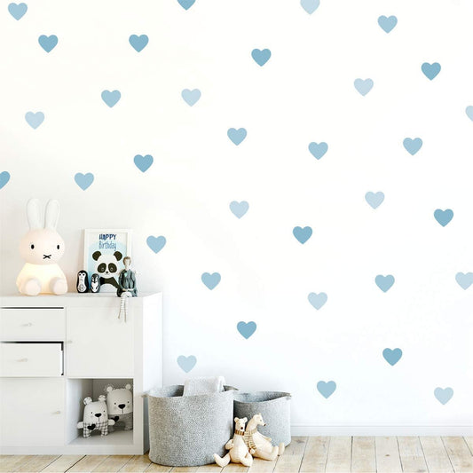 My Nametags Wall Stickers - Blue Hearts - Laadlee