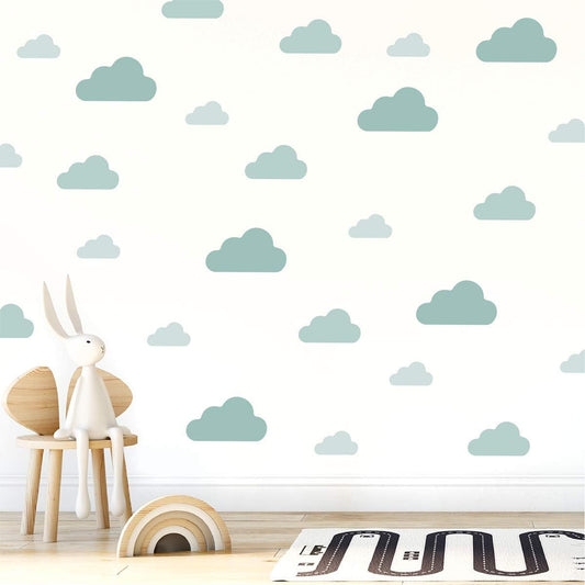 My Nametags Wall Stickers - Green Clouds - Laadlee