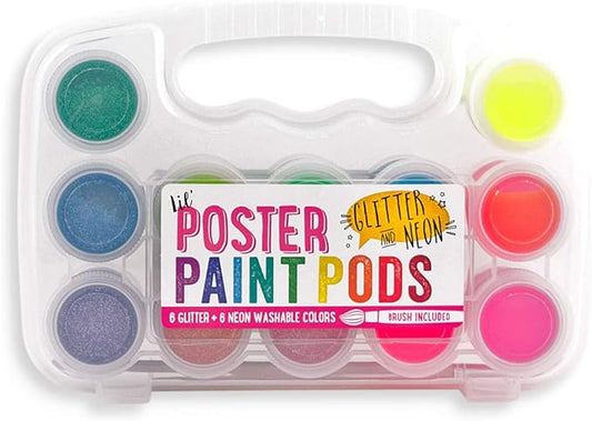 OOLY Lil Paint Pods Poster Paint - Set of 12 - Neon & Glitter - Laadlee