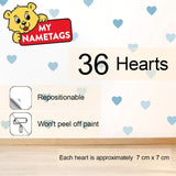 My Nametags Wall Stickers - Blue Hearts - Laadlee