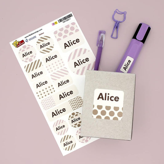 My Nametags Maxistickers - Pink Pattern (Pack of 21) - Laadlee
