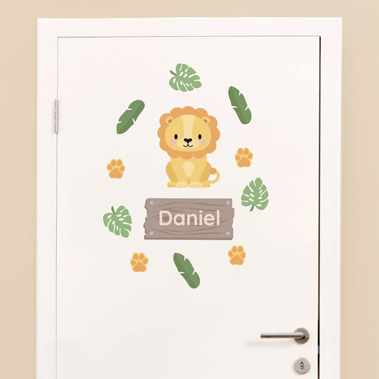 My Nametags Door Stickers - Lion - Laadlee