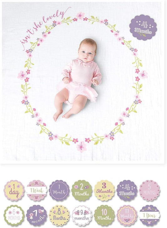 Lulujo Baby's First Year™ Blanket & Cards Set - Isn't She Lovely - Laadlee