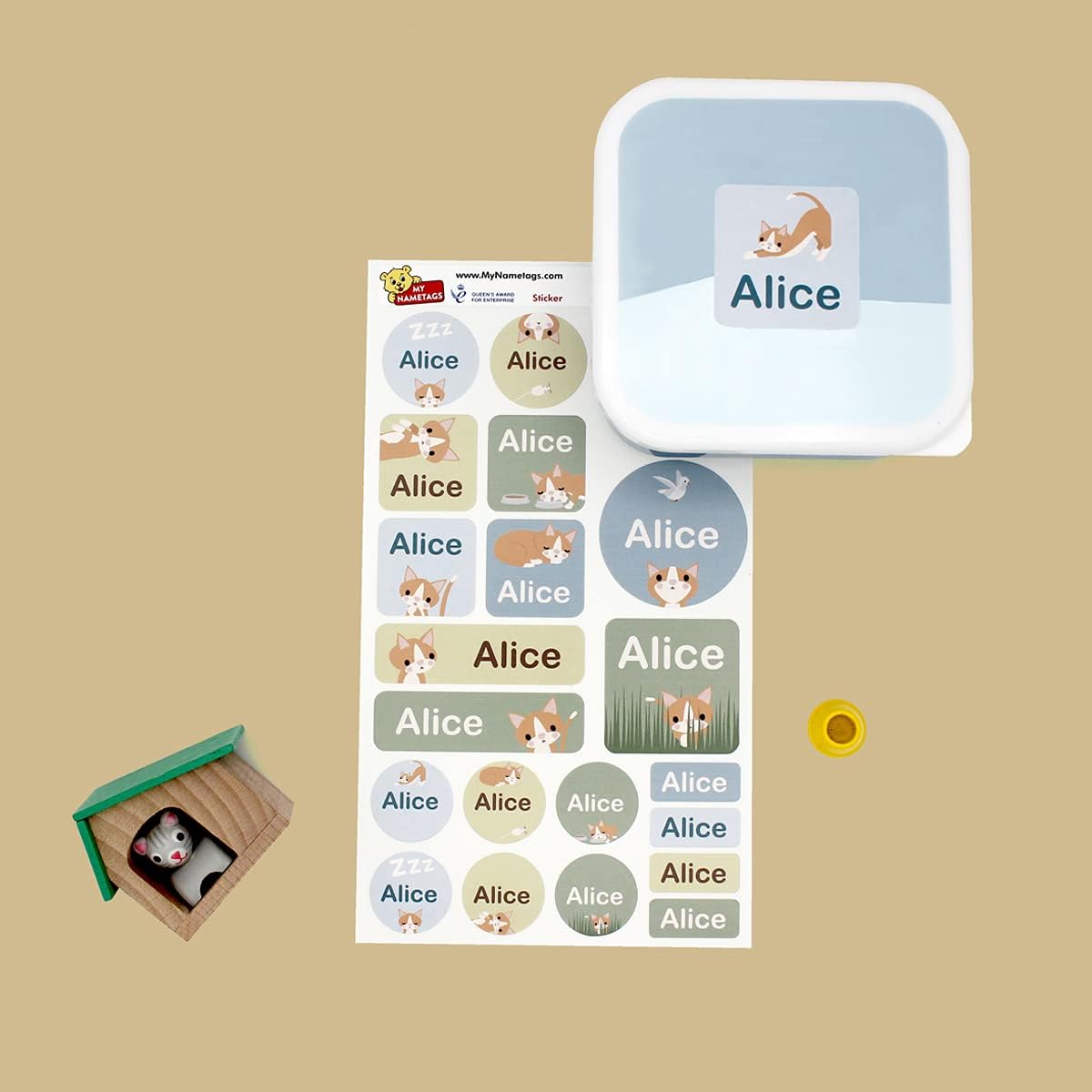 My Nametags Maxistickers - Cat (Pack of 21) - Laadlee