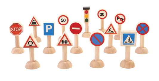 PlanToys Set Of Traffic Signs & Lights - Laadlee