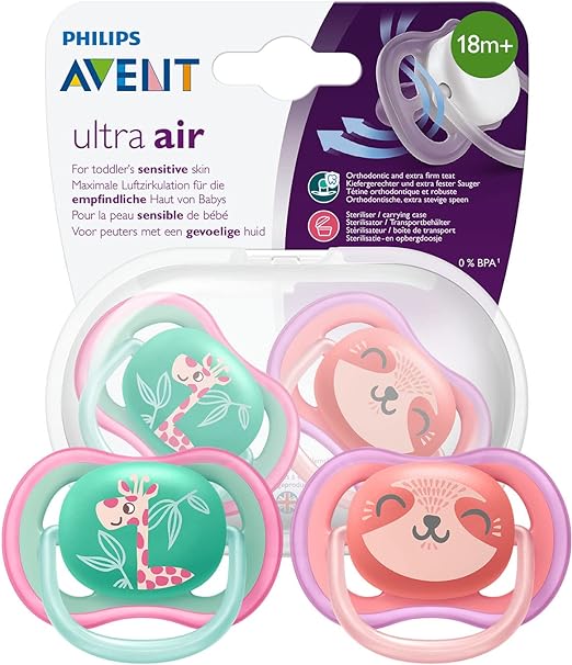 Philips Avent Freeflow Silicone Ultra Air Soother 18M+ (Pack of 2) - Laadlee