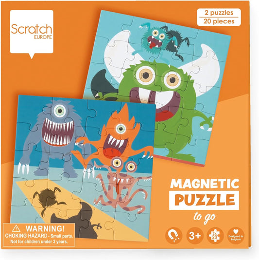 Scratch Europe Magnetic Puzzle Book To Go - Monster - Laadlee
