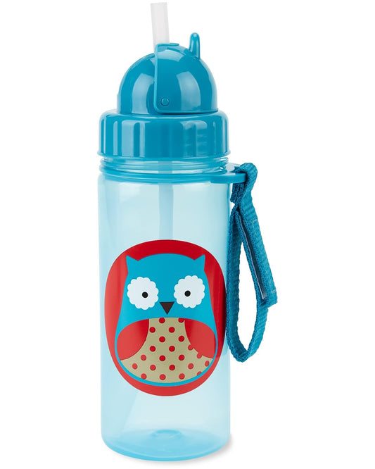 Skip Hop Zoo Straw Bottle 384ml - Owl - Laadlee