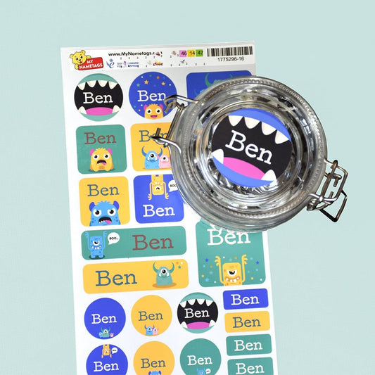 My Nametags Maxistickers - Monster (Pack of 21) - Laadlee
