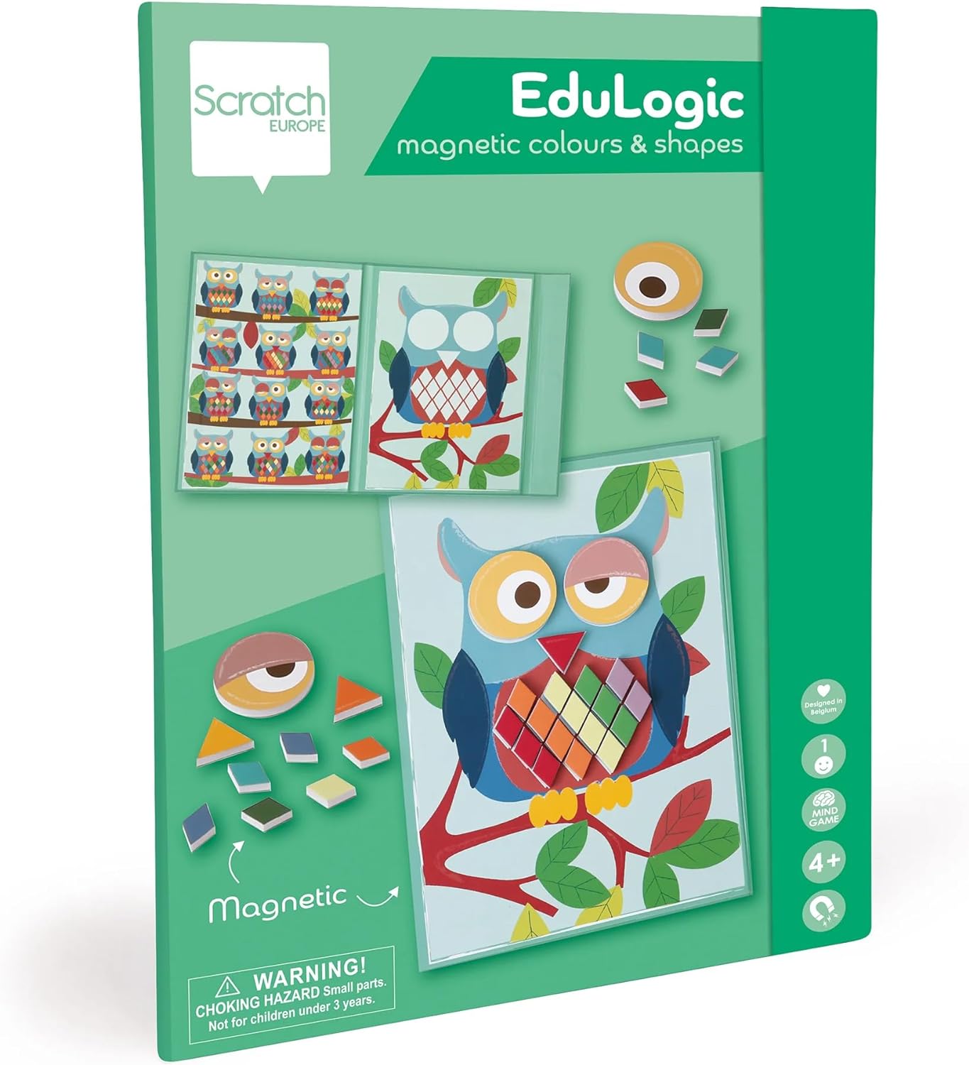Scratch Europe Colours & Shapes Owl Magnetic - Laadlee