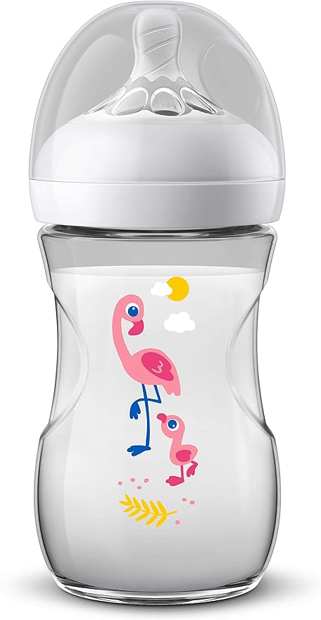 Philips Avent Natural Baby Feeding Bottle Flamingo 260ml - Laadlee