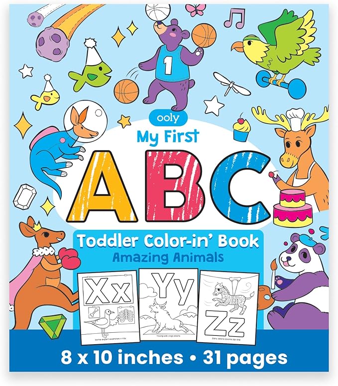 OOLY Toddler Color-In' Book - ABC Amazing Animals - Laadlee