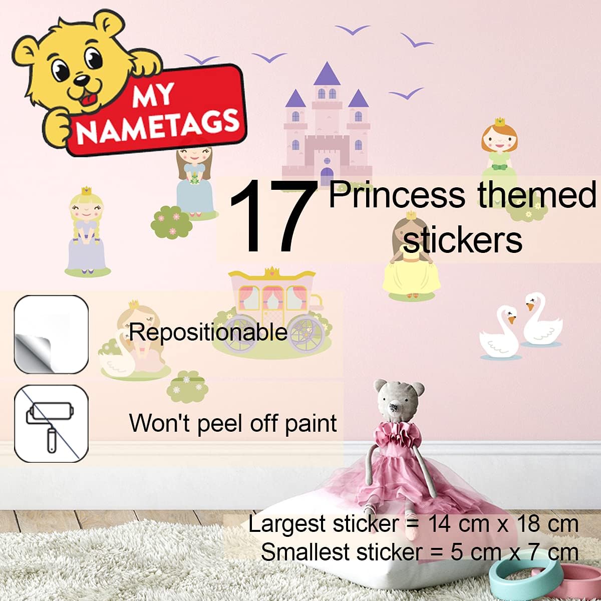 My Nametags Wall Stickers - Princess - Laadlee