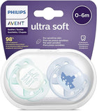 Philips Avent Soft Soother Mix Deco - Blue (0M - 6M) - Laadlee