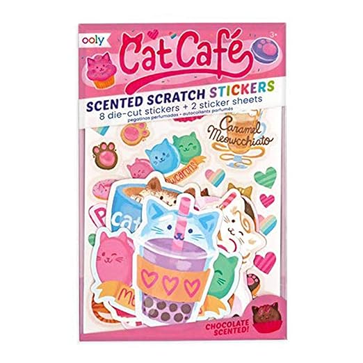 OOLY Scented Scratch Stickers - Cat Café - Laadlee