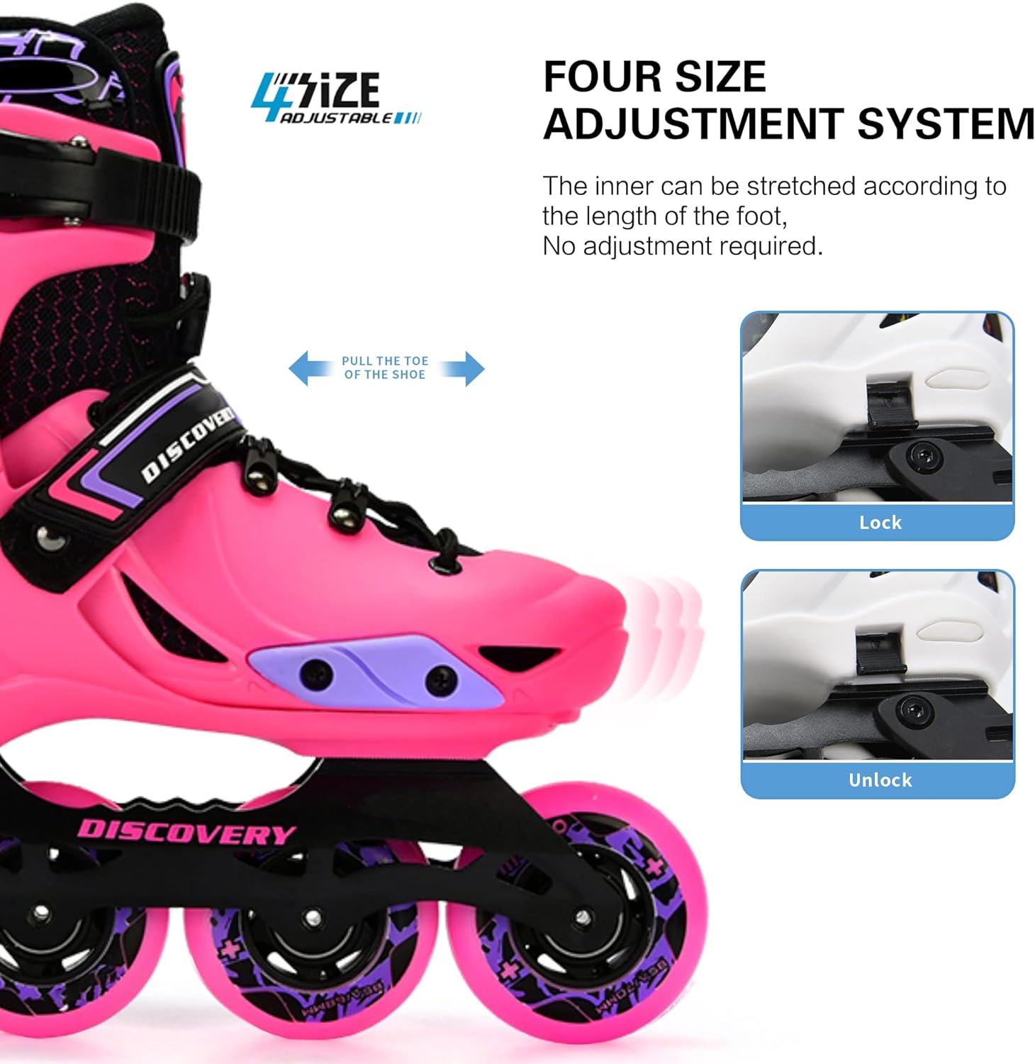 Micro Skates Discovery - Pink with Brake Set (Size 33-36) - Laadlee