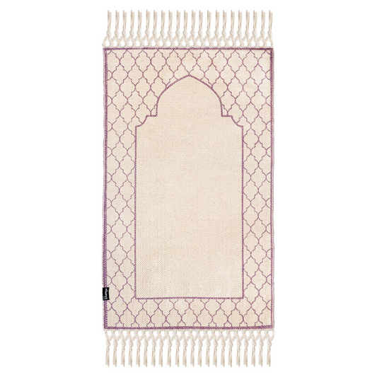 Khamsa Classic Muslim Prayer Mat - Adult Size - Mauv Lavender - Laadlee