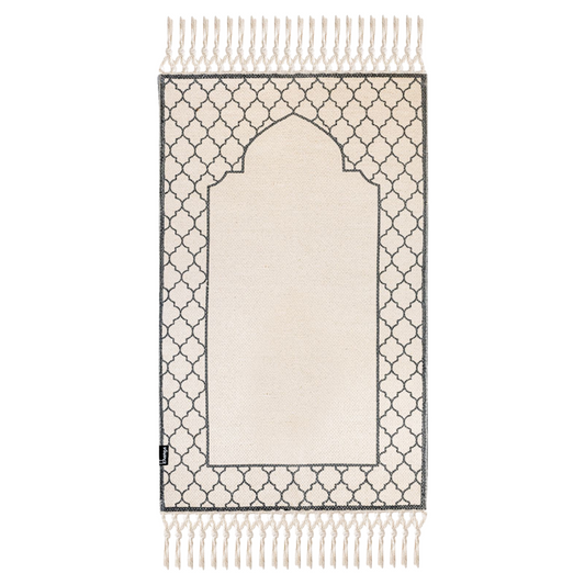 Khamsa Classic Muslim Prayer Mat - Adult Size - Ramadi Grey - Laadlee