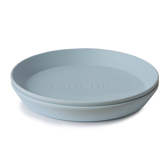 Mushie Dinner Plate Round Powder Blue - Laadlee
