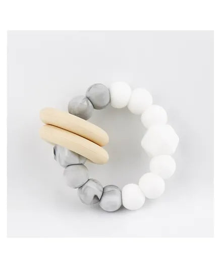 Desert Chomps Vera Hexi - Block Teether - Marble Pearl - Laadlee