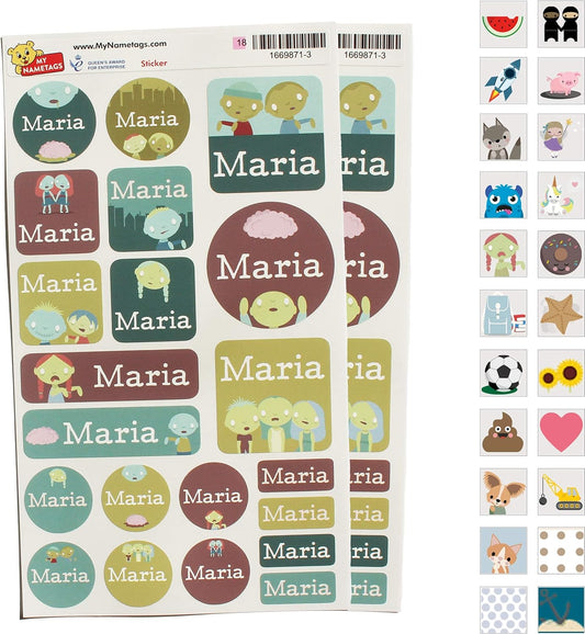 My Nametags Maxistickers - Zombie (Pack of 21) - Laadlee